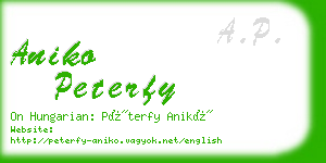 aniko peterfy business card